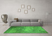 Machine Washable Oriental Green Industrial Area Rugs in a Living Room,, wshurb1775grn