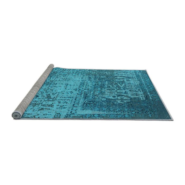 Sideview of Machine Washable Oriental Light Blue Industrial Rug, wshurb1775lblu
