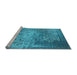 Sideview of Machine Washable Oriental Light Blue Industrial Rug, wshurb1775lblu