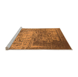 Sideview of Machine Washable Oriental Orange Industrial Area Rugs, wshurb1775org
