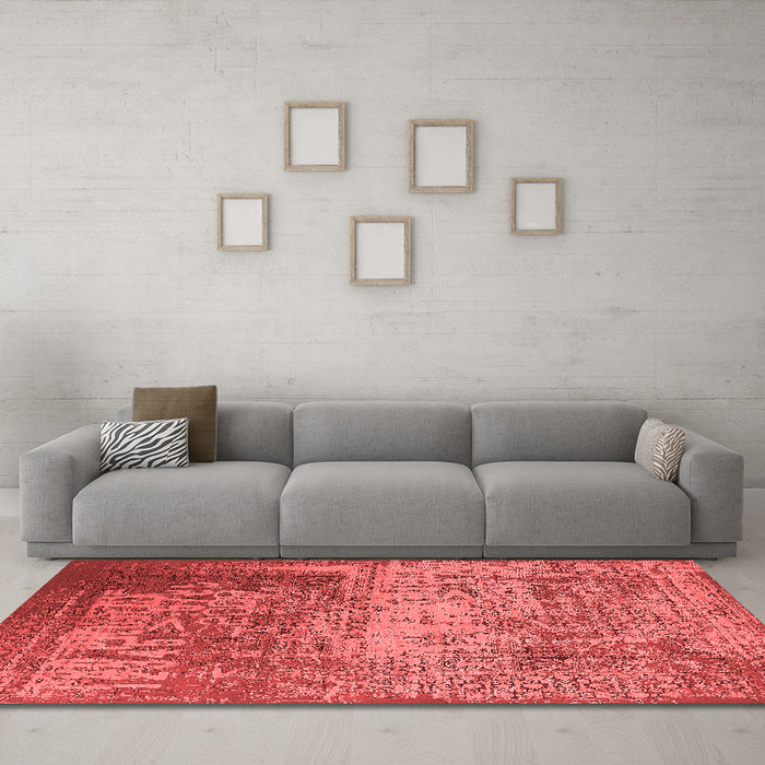 Industrial Red Washable Rugs