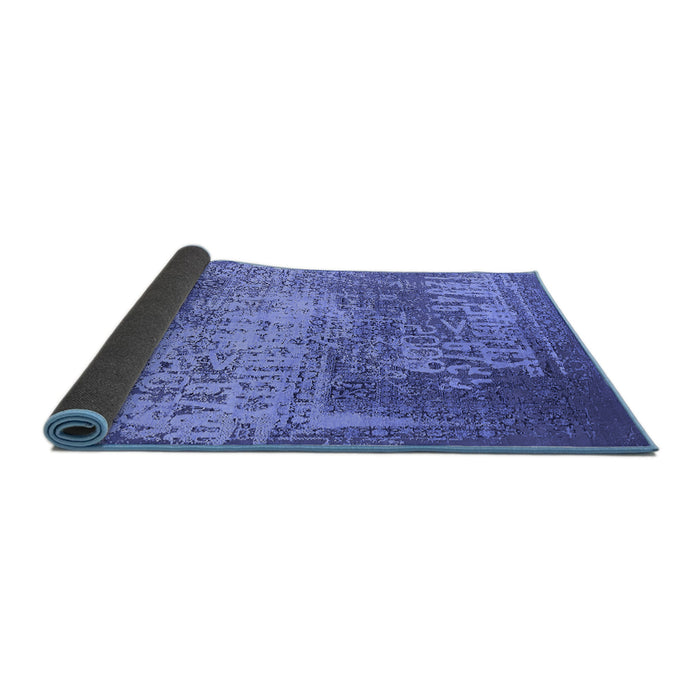 Sideview of Oriental Blue Industrial Rug, urb1775blu