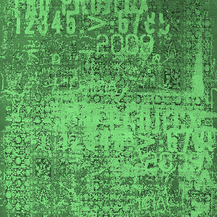 Machine Washable Oriental Emerald Green Industrial Area Rugs, wshurb1775emgrn