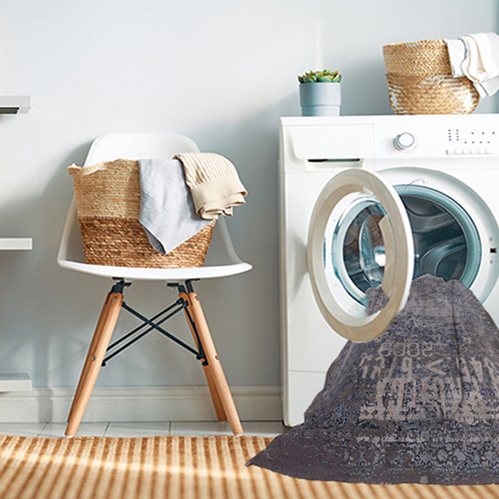 Machine Washable Industrial Modern Gray Rug in a Washing Machine, wshurb1775