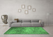 Machine Washable Oriental Emerald Green Industrial Area Rugs in a Living Room,, wshurb1775emgrn