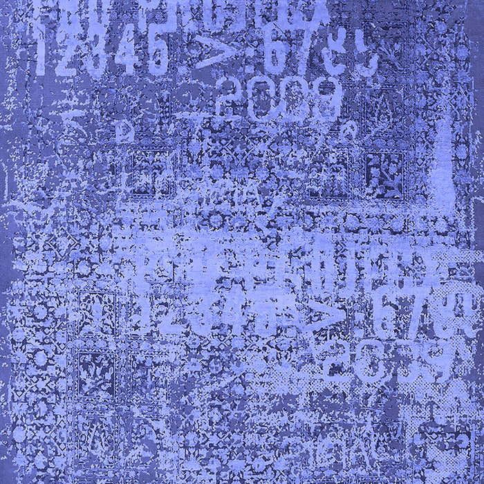 Machine Washable Oriental Blue Industrial Rug, wshurb1775blu