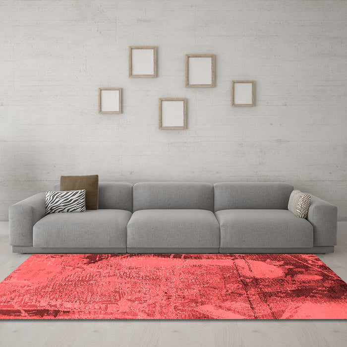Industrial Red Washable Rugs