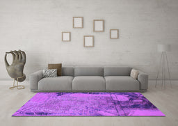 Machine Washable Oriental Purple Industrial Area Rugs in a Living Room, wshurb1776pur