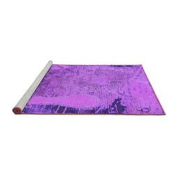 Sideview of Machine Washable Oriental Purple Industrial Area Rugs, wshurb1776pur