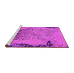 Sideview of Machine Washable Oriental Pink Industrial Rug, wshurb1776pnk