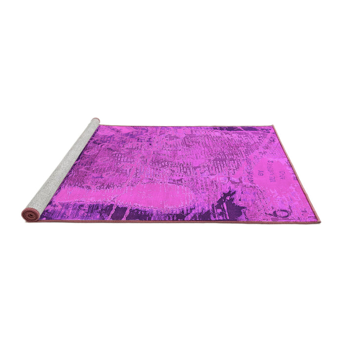 Sideview of Machine Washable Oriental Pink Industrial Rug, wshurb1776pnk