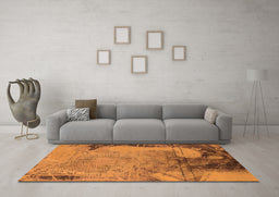 Machine Washable Oriental Orange Industrial Area Rugs in a Living Room, wshurb1776org