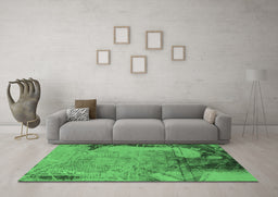 Machine Washable Oriental Emerald Green Industrial Area Rugs in a Living Room,, wshurb1776emgrn