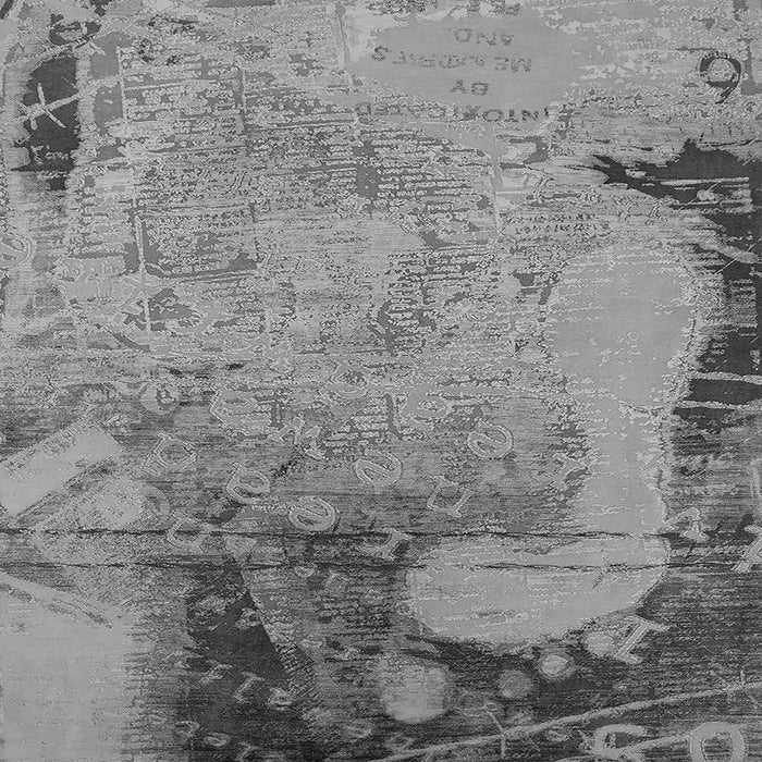 Square Machine Washable Oriental Gray Industrial Rug, wshurb1776gry