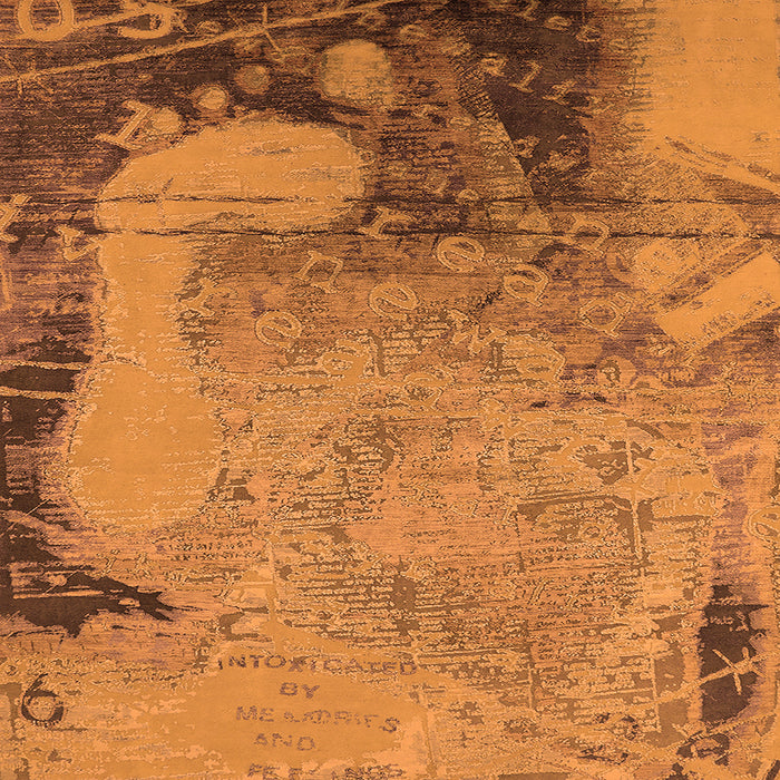 Square Oriental Orange Industrial Rug, urb1776org