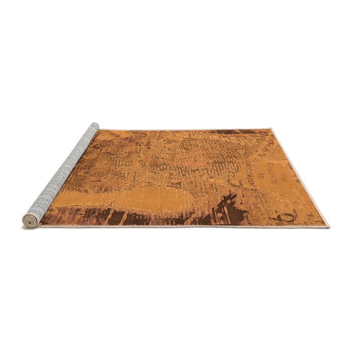 Sideview of Machine Washable Oriental Orange Industrial Area Rugs, wshurb1776org