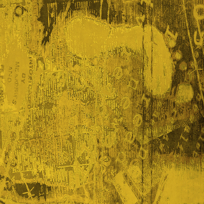 Square Machine Washable Oriental Yellow Industrial Rug, wshurb1776yw