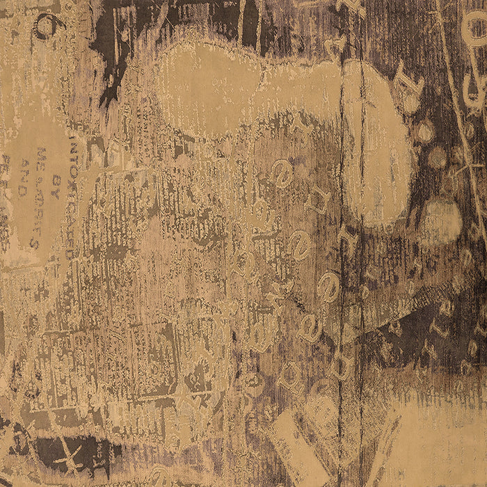 Square Machine Washable Oriental Brown Industrial Rug, wshurb1776brn