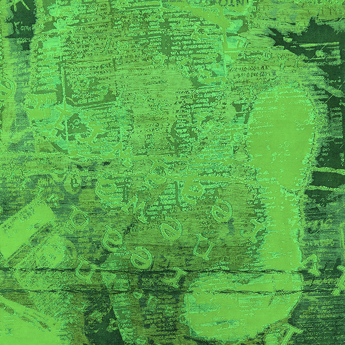 Machine Washable Oriental Green Industrial Area Rugs, wshurb1776grn