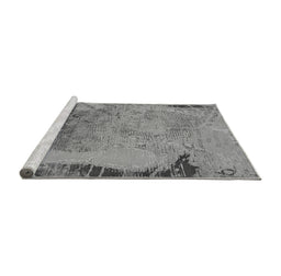 Sideview of Machine Washable Oriental Gray Industrial Rug, wshurb1776gry