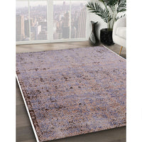 Mid-Century Modern Silver Pink Oriental Rug, urb1777