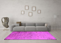 Machine Washable Oriental Pink Industrial Rug, wshurb1777pnk