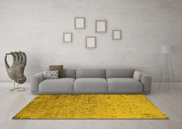 Machine Washable Oriental Yellow Industrial Rug in a Living Room, wshurb1777yw