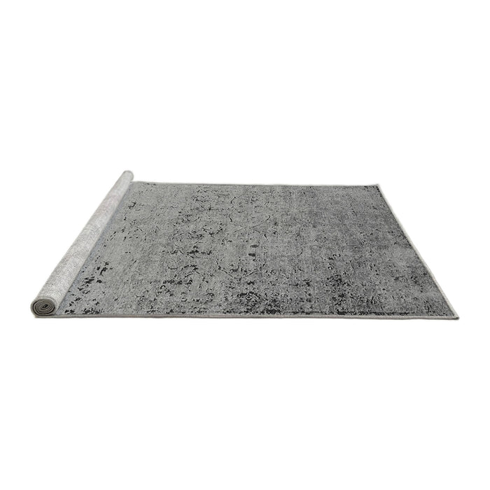 Sideview of Machine Washable Oriental Gray Industrial Rug, wshurb1777gry