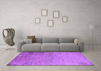 Machine Washable Oriental Purple Industrial Rug, wshurb1777pur