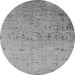 Round Oriental Gray Industrial Rug, urb1777gry