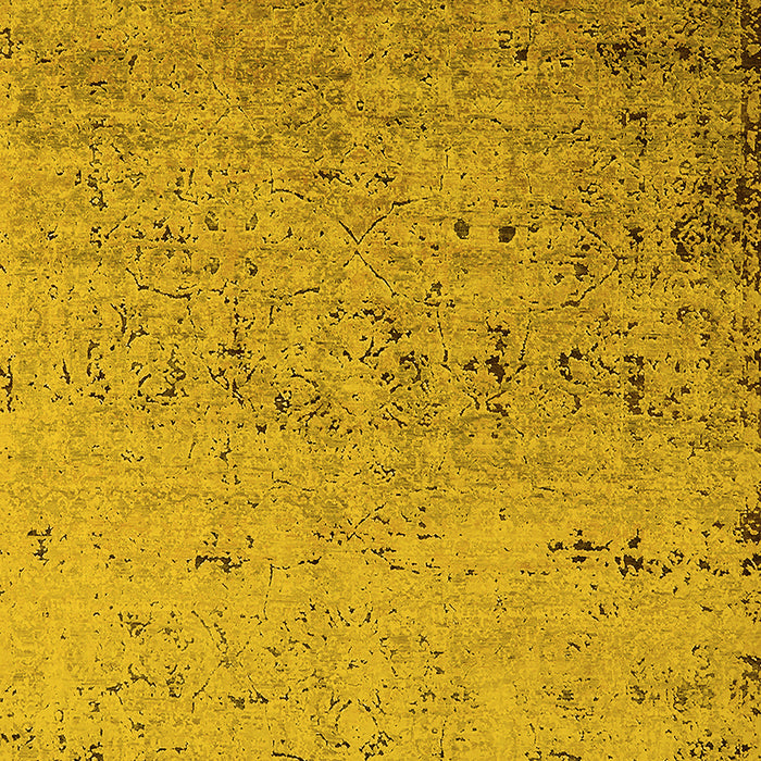Machine Washable Oriental Yellow Industrial Rug, wshurb1777yw