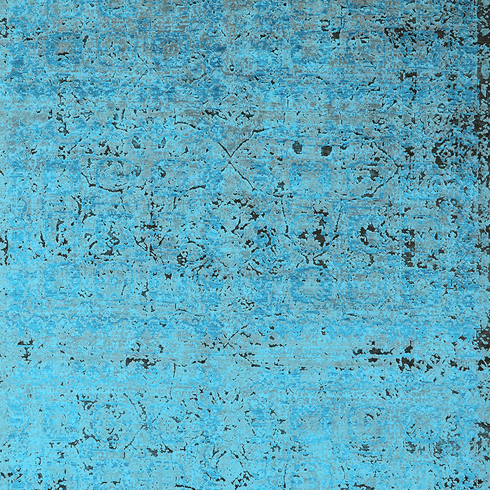 Machine Washable Oriental Light Blue Industrial Rug, wshurb1777lblu