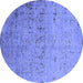 Round Oriental Blue Industrial Rug, urb1777blu