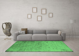 Machine Washable Oriental Emerald Green Industrial Area Rugs in a Living Room,, wshurb1777emgrn
