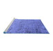 Sideview of Machine Washable Oriental Blue Industrial Rug, wshurb1777blu