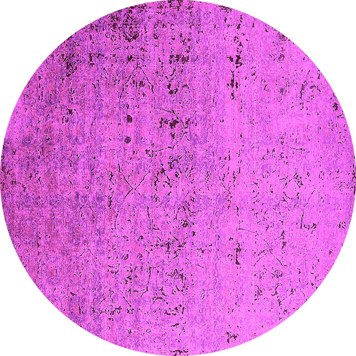 Round Machine Washable Oriental Pink Industrial Rug, wshurb1777pnk