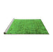 Sideview of Machine Washable Oriental Green Industrial Area Rugs, wshurb1777grn