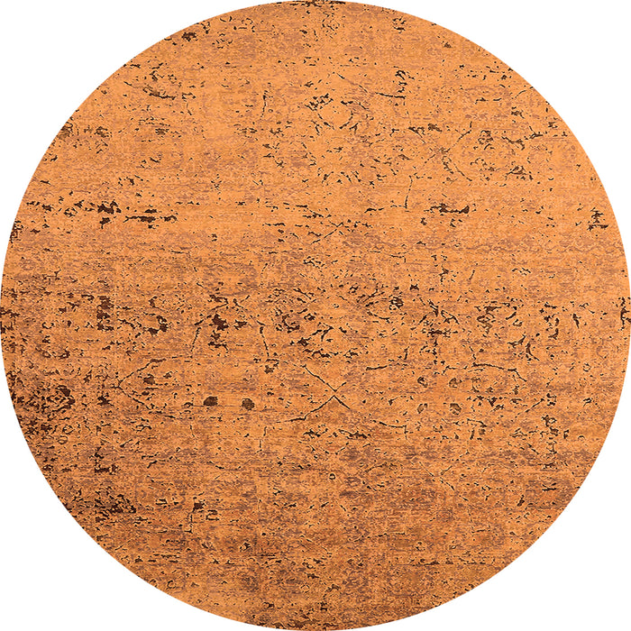 Round Oriental Orange Industrial Rug, urb1777org