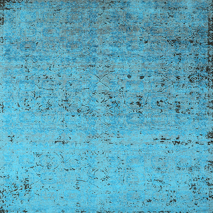 Square Oriental Light Blue Industrial Rug, urb1777lblu