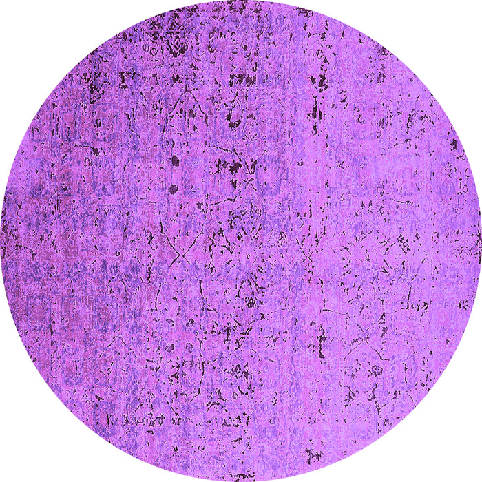 Round Oriental Purple Industrial Rug, urb1777pur