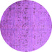 Round Oriental Purple Industrial Rug, urb1777pur