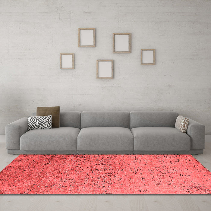 Industrial Red Washable Rugs