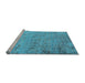 Sideview of Machine Washable Oriental Light Blue Industrial Rug, wshurb1777lblu