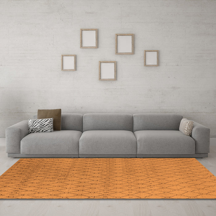 Machine Washable Oriental Orange Industrial Area Rugs in a Living Room, wshurb1778org