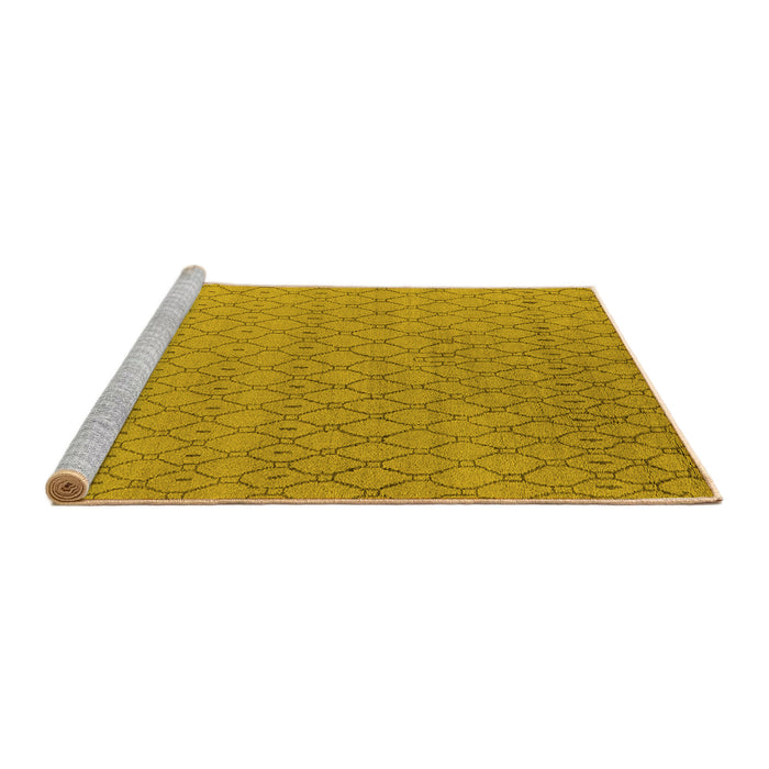 Sideview of Machine Washable Oriental Yellow Industrial Rug, wshurb1778yw