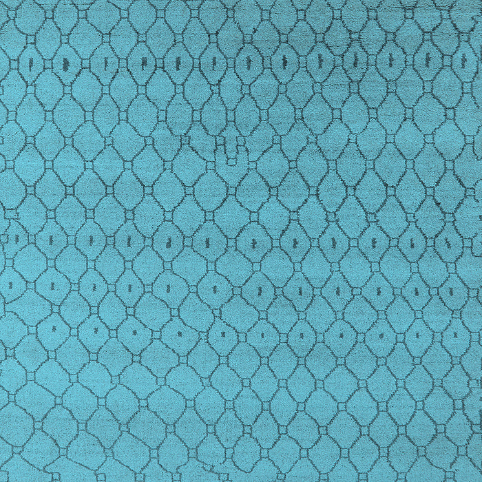 Square Machine Washable Oriental Light Blue Industrial Rug, wshurb1778lblu