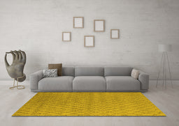 Machine Washable Oriental Yellow Industrial Rug in a Living Room, wshurb1778yw