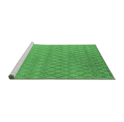 Sideview of Machine Washable Oriental Emerald Green Industrial Area Rugs, wshurb1778emgrn