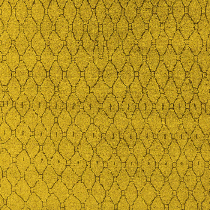 Machine Washable Oriental Yellow Industrial Rug, wshurb1778yw