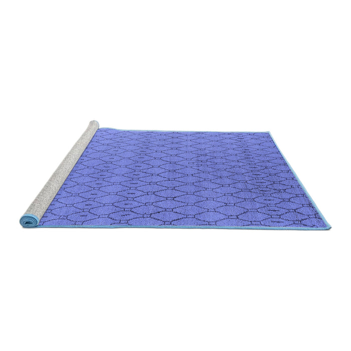 Sideview of Machine Washable Oriental Blue Industrial Rug, wshurb1778blu